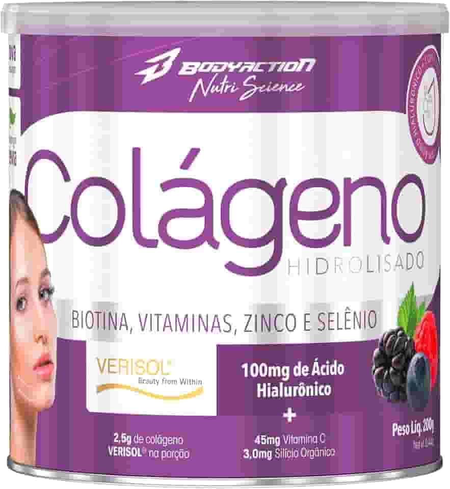 Colágeno Verisol com Ácido Hialurônico 200g Sabor Frutas Vermelhas Bodyaction
