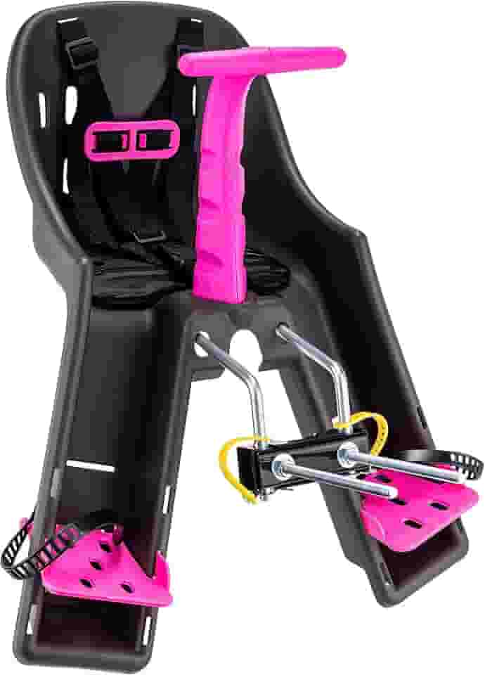 CADEIRINHA DIANTEIRA BABY BIKE GRAFITE COM ROSA