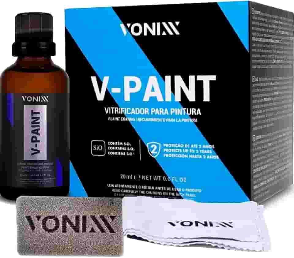 V-Paint 20ml – Vitrificador, protetor e cristalizador impermeabilizante para pintura automotiva, garante brilho, proteção e durabilidade superior