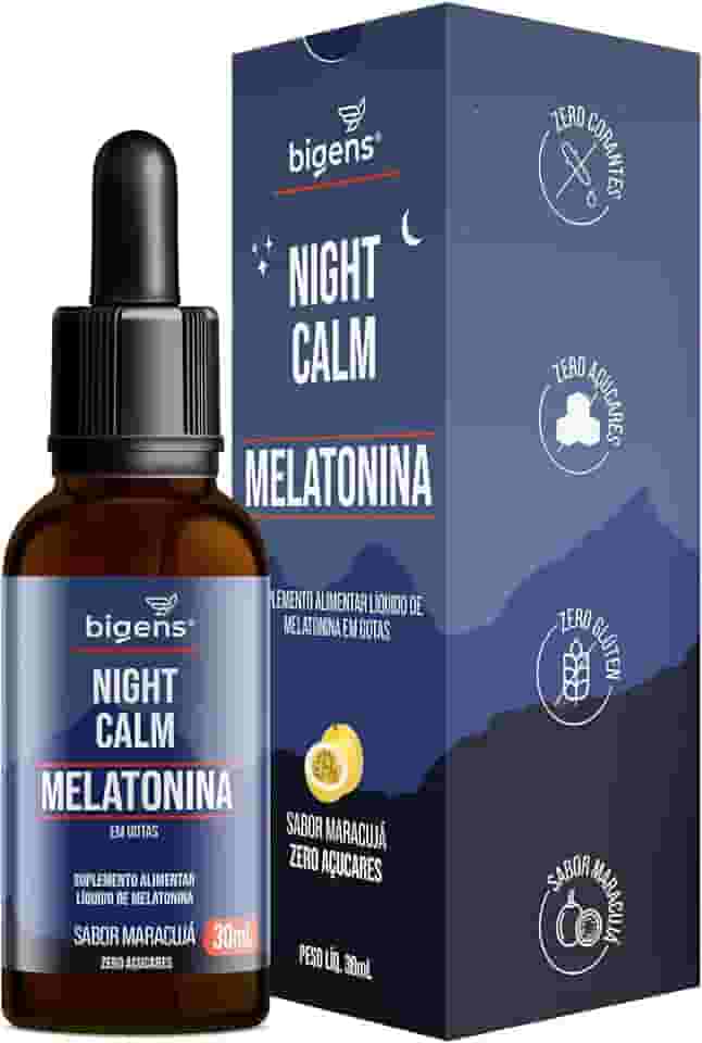 Night Calm Melatonina em gotas, 30 mL, Biogens (Maracujá)