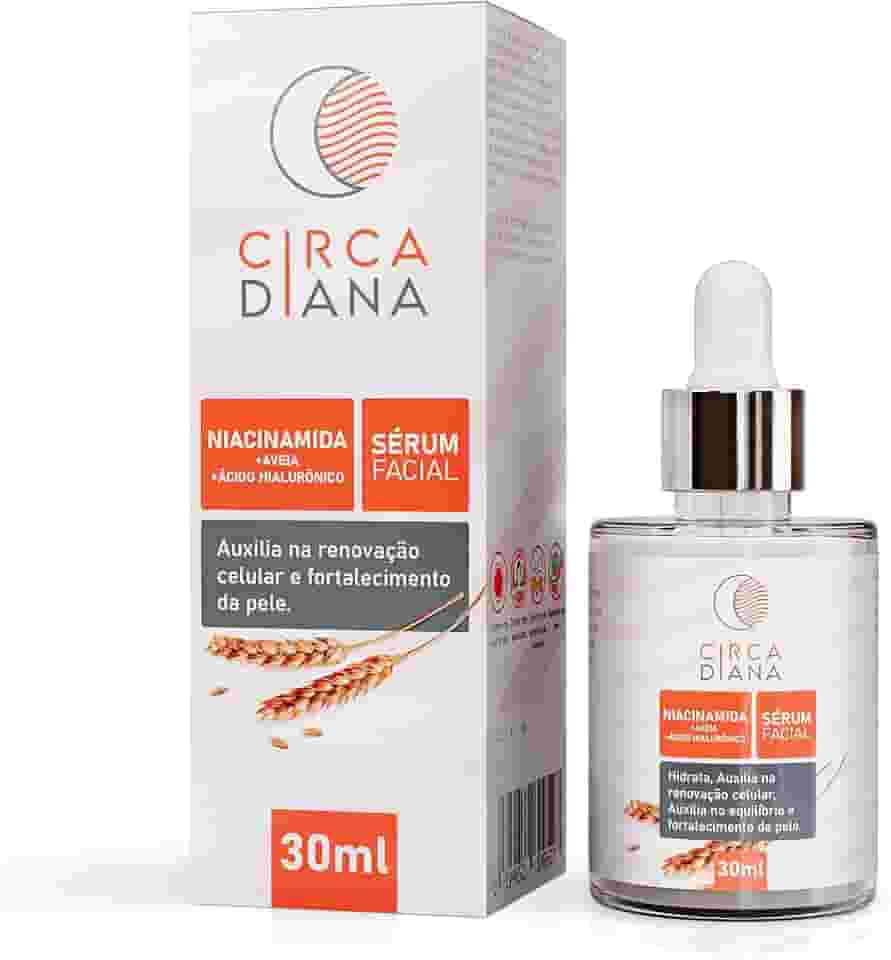 Sérum Facial 5% Niacinamida + Ácido Hialurônico + Aveia, Hidratação profunda, Circadiana