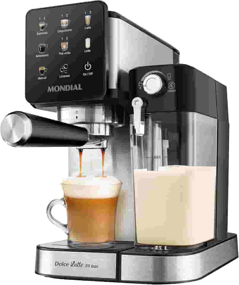 MONDIAL Cafeteira Espresso Dolce Latte 20 Bar, Preto/Inox, 1350W, 220V - C-28-ECL