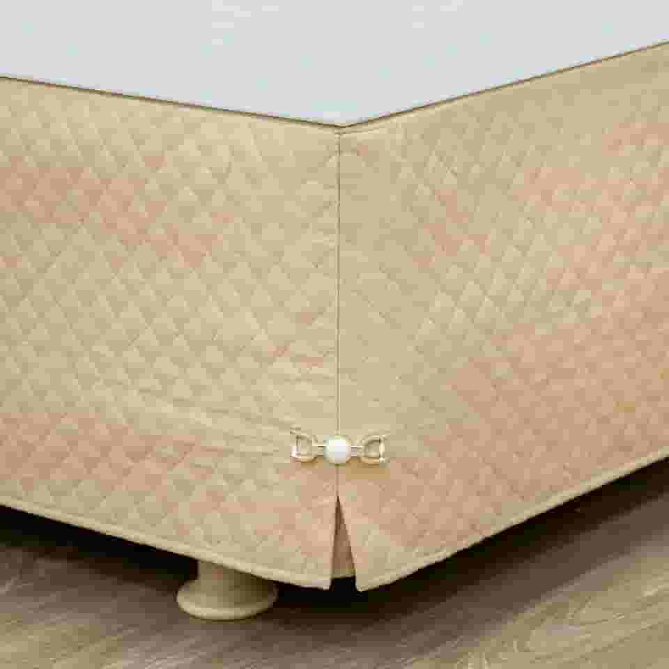 Saia para Cama Box Queen Matelada com Pingente - Avelã (Avelã, Queen)