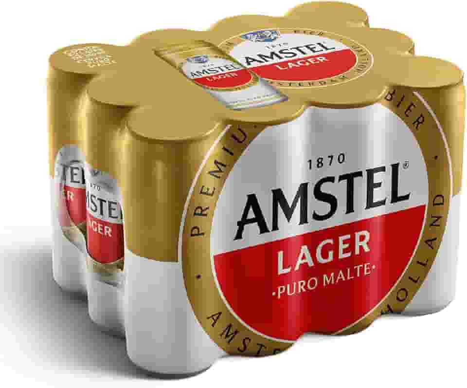 Amstel Cerveja Lager Puro Malte, Lata 350ml, Pack 12 Unidades