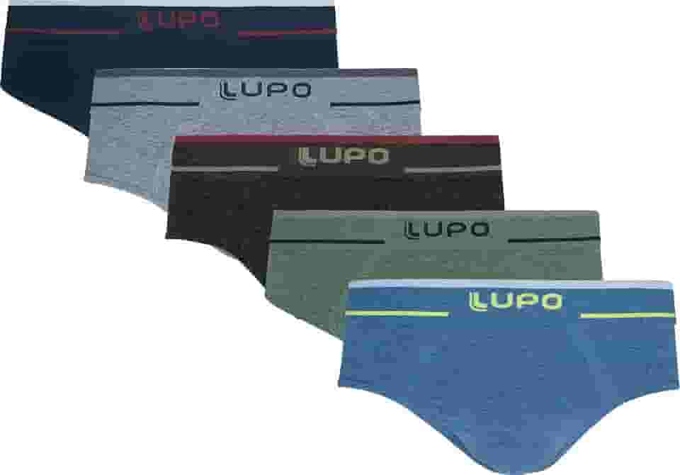 Cueca Lupo 624 Kit 5 Peças Slip Microfibra Sem Costura Original