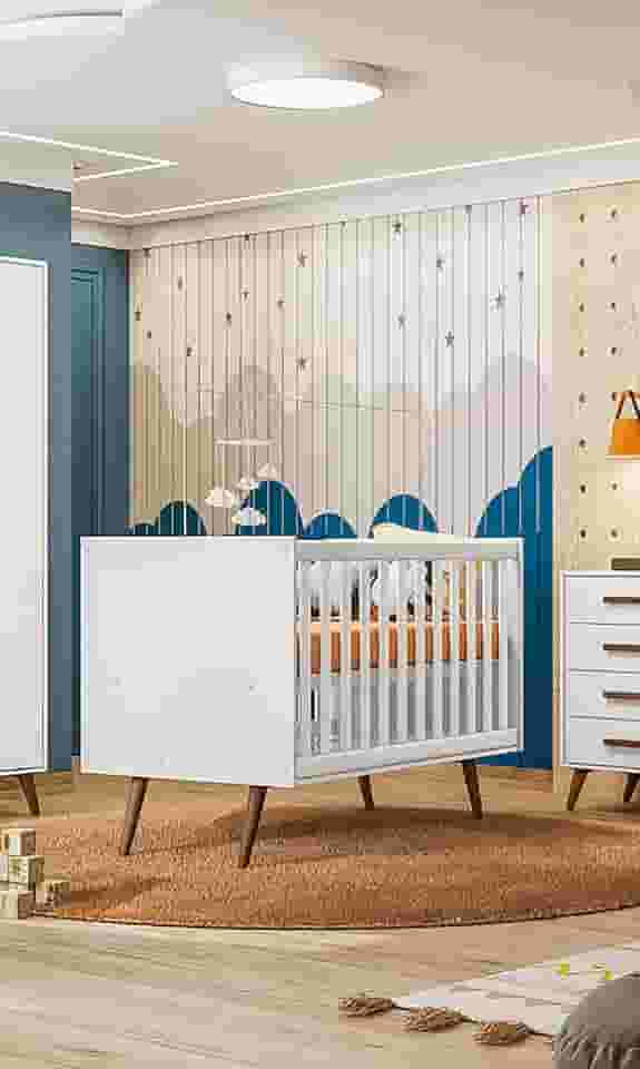 Berço Americano Qencanto 3820 Qmovi Branco + Colchão Gazin