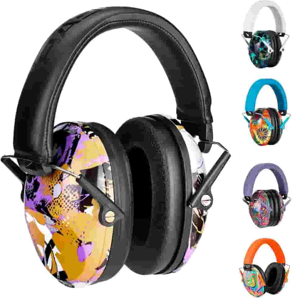 Fone Abafador de Ruídos Autismo Infantil Colorido Abafador de Som e Protetor Auditivo Para Crianças Autistas TEA Protetor Auricular - ALVATEC ATC® (PRETO, Tamanho único)
