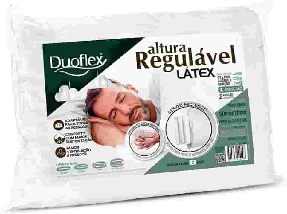 Travesseiro Duoflex Altura Regulável LÁTEX, com 04 opções de altura, para fronha 50 x 70 cm