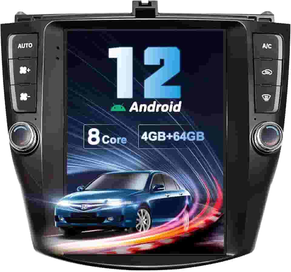 Kit de painel de rádio estéreo automotivo de 24,6 cm para Accord 7ª edição 2003 2004 2005 2006 2007, sem fio, CarPlay Android Auto, 8 núcleos, mapas offline integrados, GPS, Bluetooth, WiFi, câmera de
