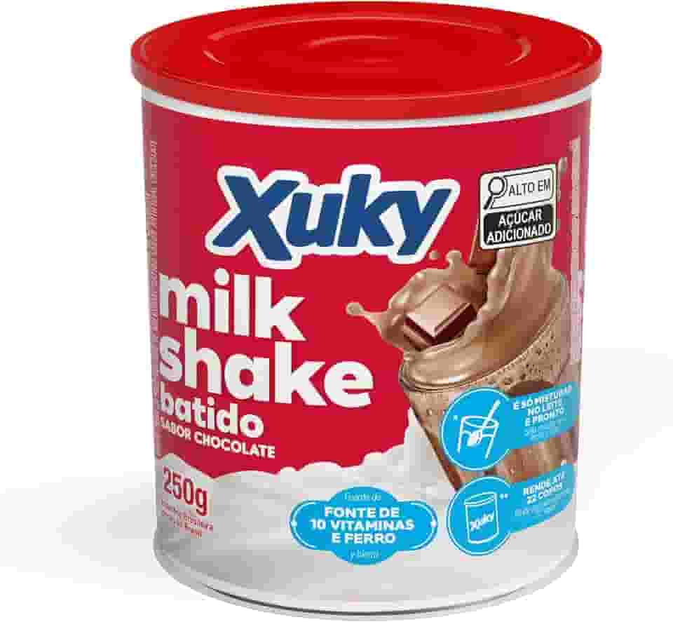 Xuky – Milkshake em Pó Sabor Chocolate 250g | Preparo Rápido com Leite | Textura Cremosa e Aerada | Ideal para Sobremesas e Bebidas Lácteas