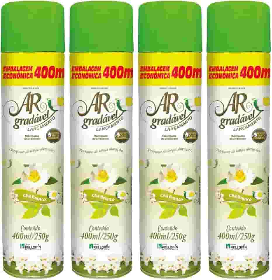 Bom Ar Gradavel Odorizador De Ambientes Chá Branco 400ml 4un