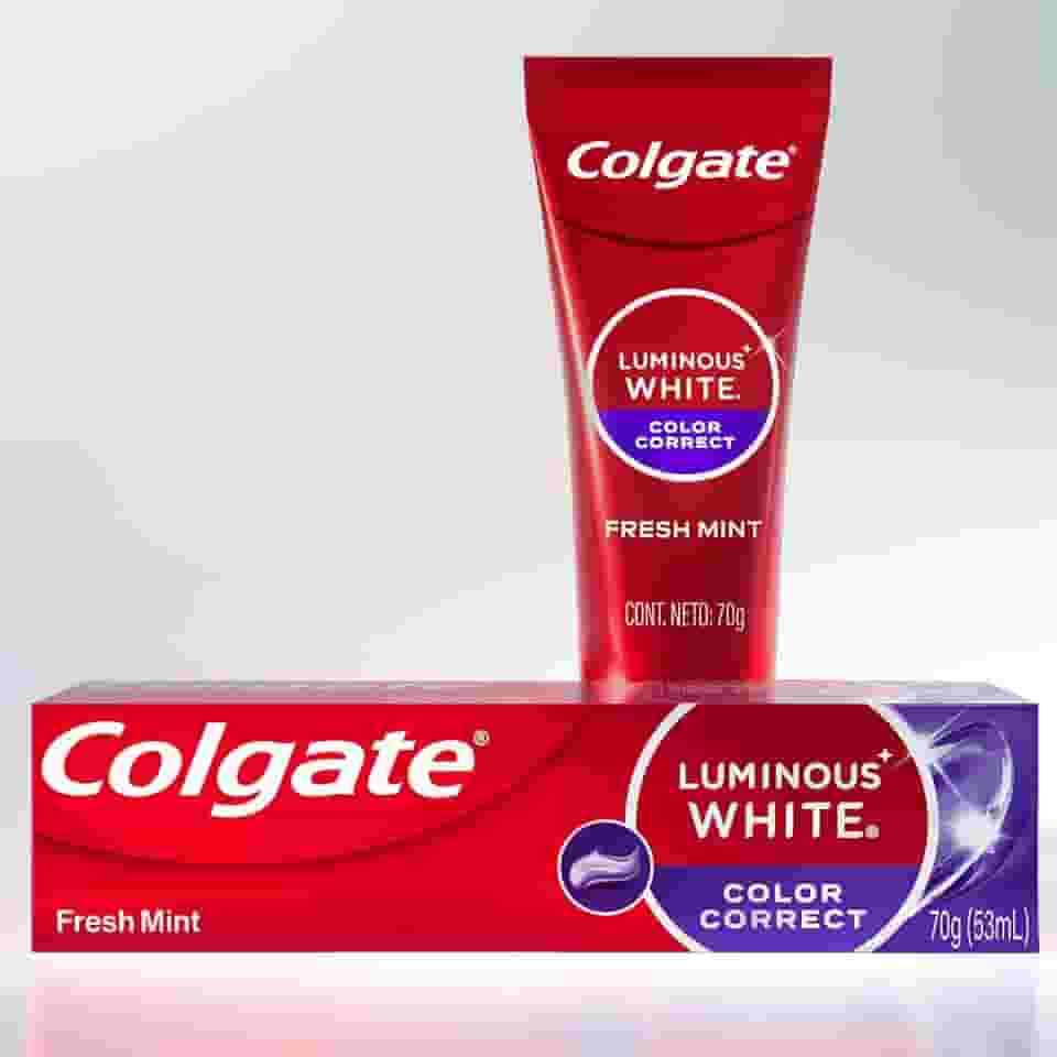 Colgate Creme Dental Clareador, Luminous White, Color Correct, 70g