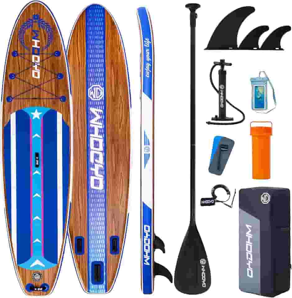WHDCYD Prancha de stand up paddle inflável 11' × 33' × 6', prancha de ioga com acessórios duráveis ​​para adultos e jovens, prancha de remo versátil