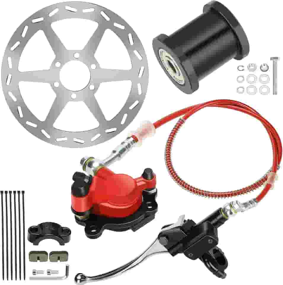 YOXUFA Kit de freio hidráulico para mini bicicleta com substituição do rotor de freio a disco traseiro de 180 mm para peças de motor Baja Doodle Bug DB30 Blitz Dirt Bug Predator 79cc 97cc 2,8hp