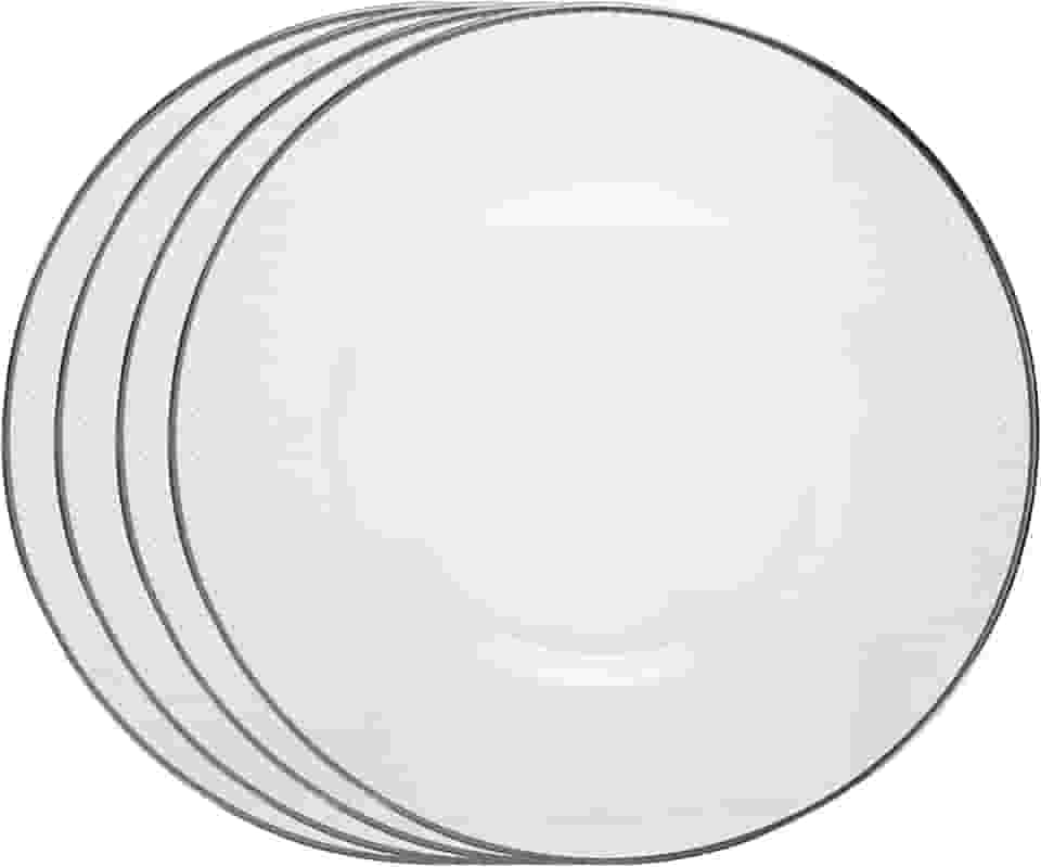 WOLFF - Conjunto 4 Sousplats com Fio Prata Thin Edge 33cm Cristal