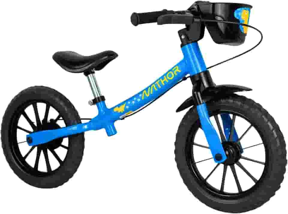 Bicicleta Infantil Balance De Equilíbrio Azul Aro 12 Para Aprender Rapido Menino Boy - Sem Pedal Presente Criança