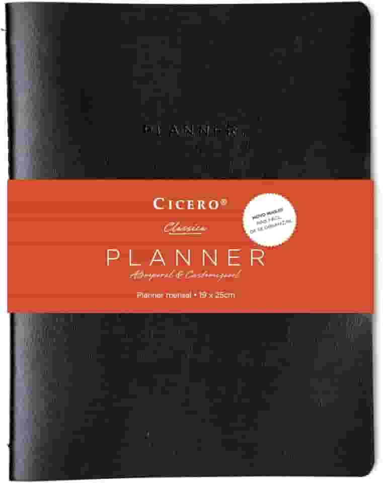 Planner Revista Clássica Mensal Planejamento 19X25 Preto, Cicero, Preto