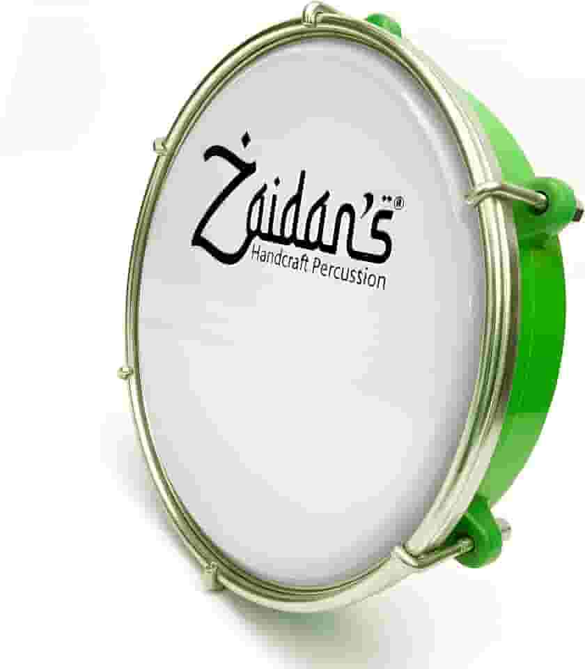Zaidan’s Tamborim 6” Pele Leitosa – ABS leve (290g), Pele Nylon, Altura 4,5 cm, Acompanha Chave de Afinação – Cores: Azul, Verde, Amarelo, Preto e Vermelho – Para Samba, Carnaval e Fanfarras (Verde)