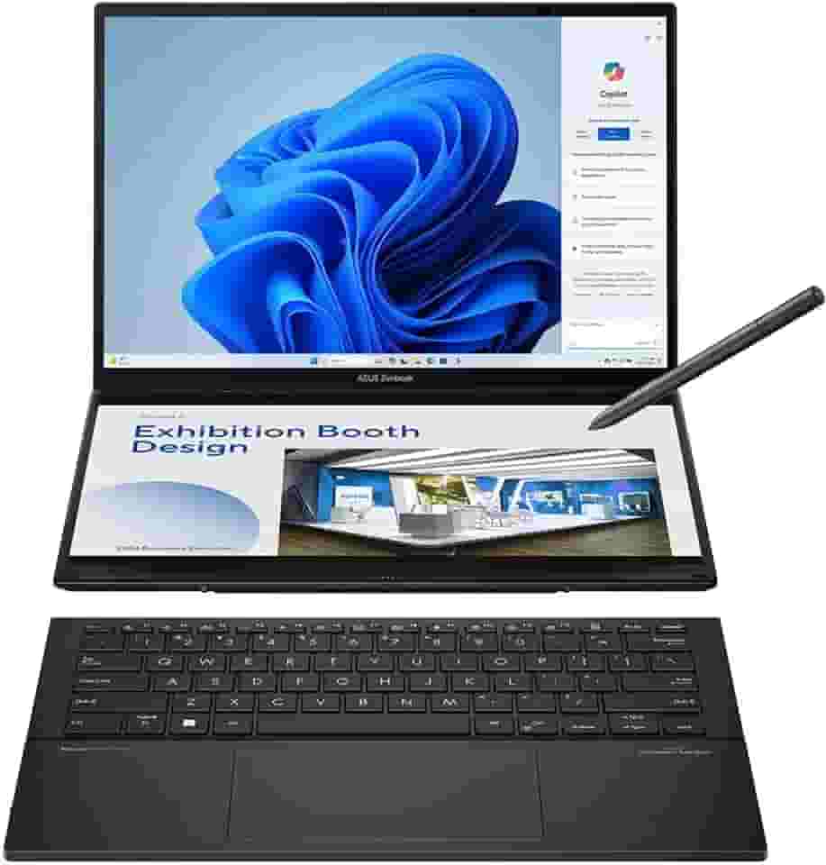 ASUS Zenbook DUO Laptop, Dual 35.6 cm OLED 3K 120Hz Touch Display, Evo, Intel Core Ultra 9 285H, Intel Arc Graphics, 32GB RAM, 1TB SSD, Windows 11, UX8406CA-PS99T