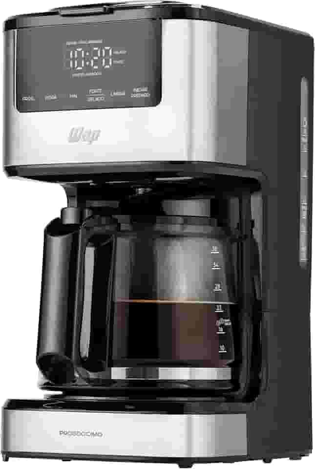 WAP Cafeteira Elétrica Digital AROMA WCD1500, 1,5 Litros com Timer Programável e Suporte para Café Gelado 900W 220V