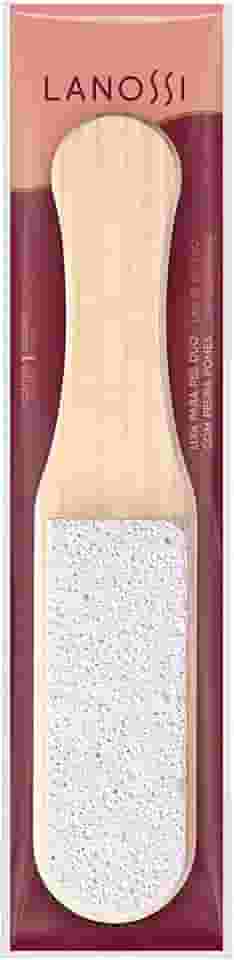 Lixa e Pedra Pomes Wood para Pés, com Cabo, Lanossi.