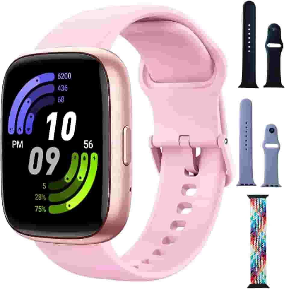 Relogio Smartwatch Feminino e Masculino,Smartwatch GPS,Tela HD de 1,85" Full Touch, Modos Esportivos, Inclui 3 Pulseiras, Compatível com Android iOS (rosa)
