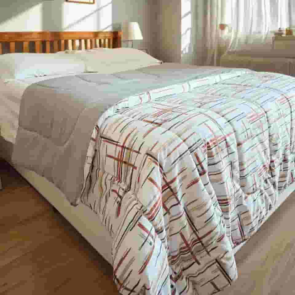 Edredom Queen Dupla Face Macio Luxo cobertor Antialérgico (Listrado)