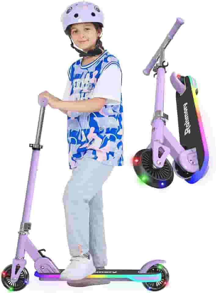 Patinete para crianças de 5 a 12 anos, crianças, adolescentes. Carga máxima de 70 kg. Dobrável, leve, com rodas iluminadas e deck de luz dinâmica, adolescentes e adultos, 3 níveis ajustáveis.