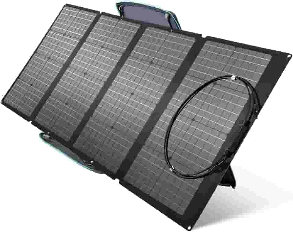 EF ECOFLOW 160W Portable Solar Panel for Power Station, Foldable Solar Charger with Adjustable Kickstand, Waterproof IP68 for Outdoor Camping RV Off Grid System