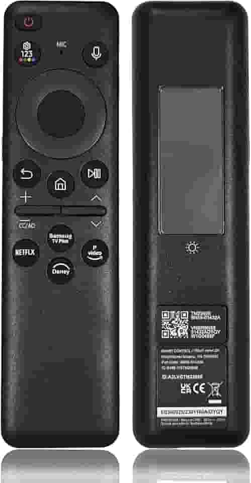 Controle remoto de voz solar BN59-01432A TM2360E compatível com Smart TVs Samsung Neo QLED 8K HDR, adequado para Smart TV UHD com moldura de cristal, com célula solar recarregável por Bluetooth