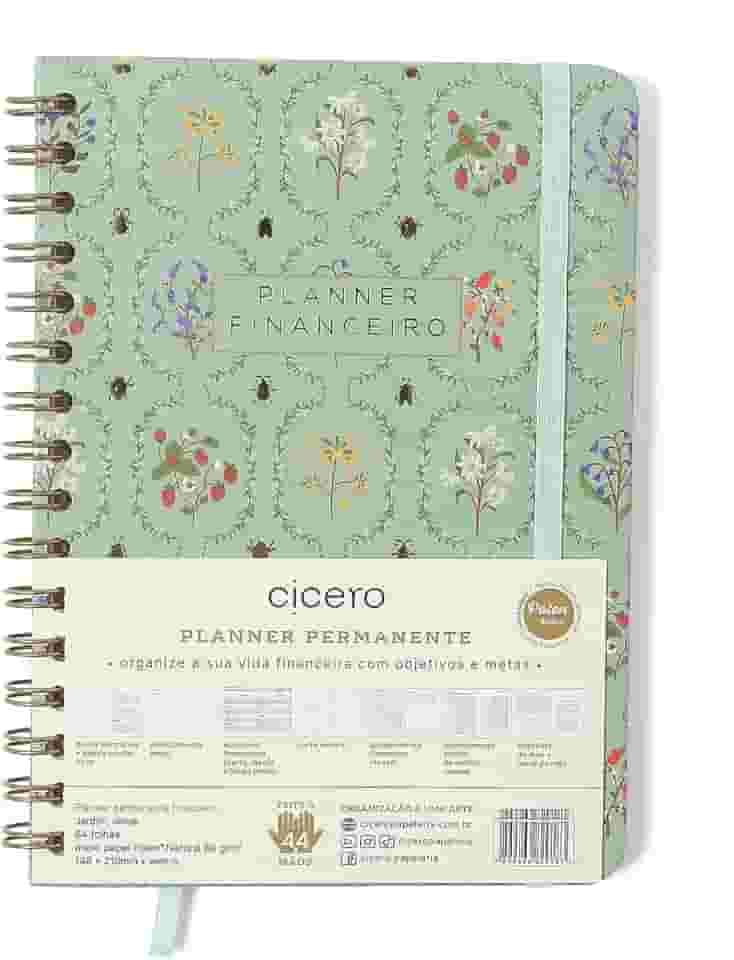 PLANNER PERMANENTE WIRE-O JARDIM FINANCEIRO A5 VERDE