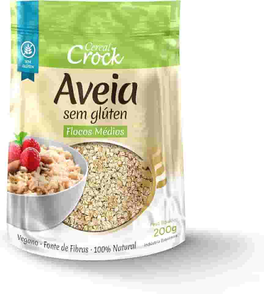 Aveia sem glúten flocos médios Cereal Crock 200g