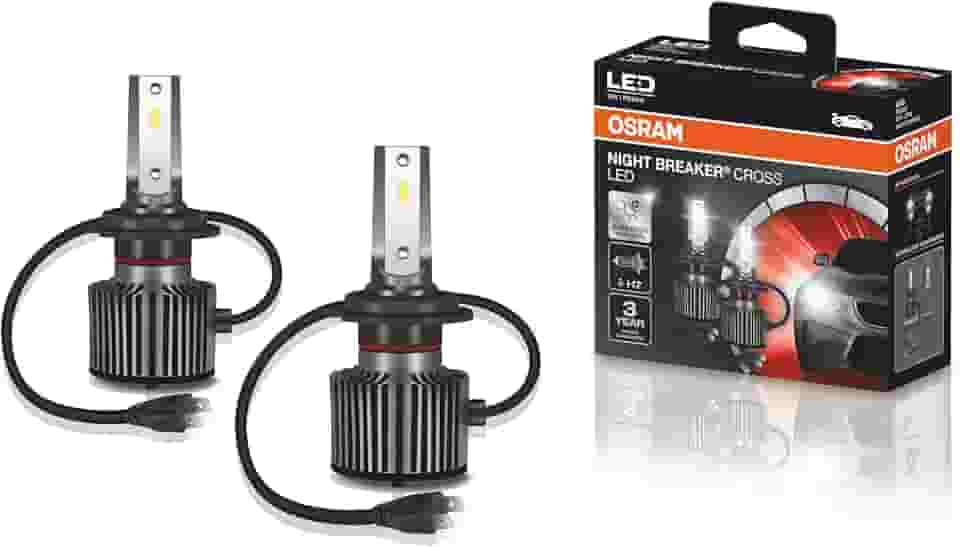 LED NIGHT BREAKER CROSS H7 OSRAM - 64210CW NBC - Potência 27W - Tensão 12V - 3 anos de Garantia - 6000K Branca Azulada