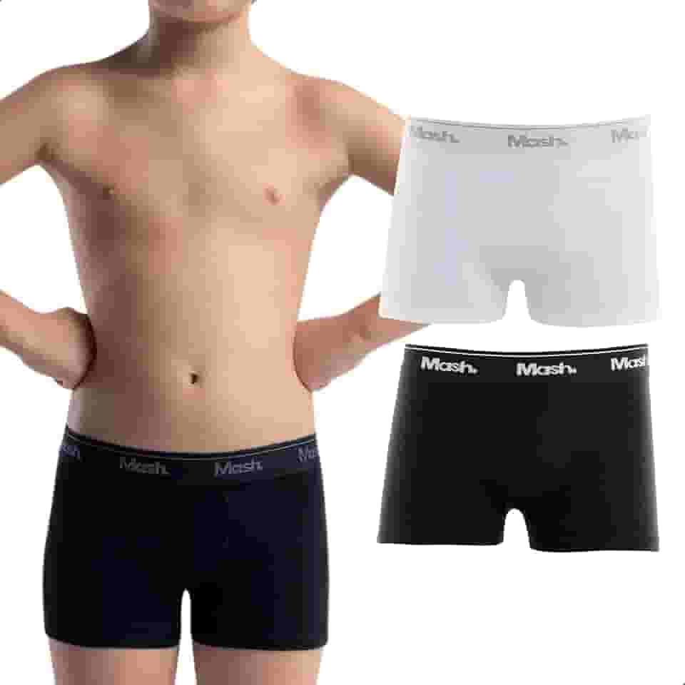 Kit 2 Cuecas Infantil Boxer Mash Algodão Respirável Box Meninos