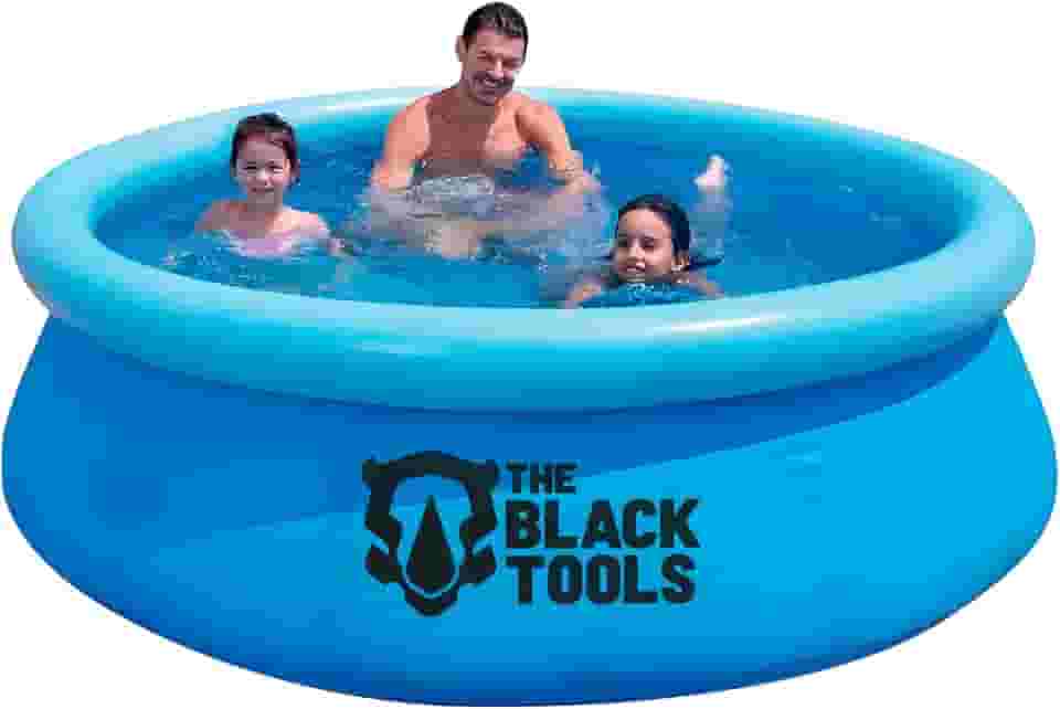 Piscina Inflável Redonda 1400L Resistente Circular Cor Azul 63x183CM TBT-007 The Black Tools