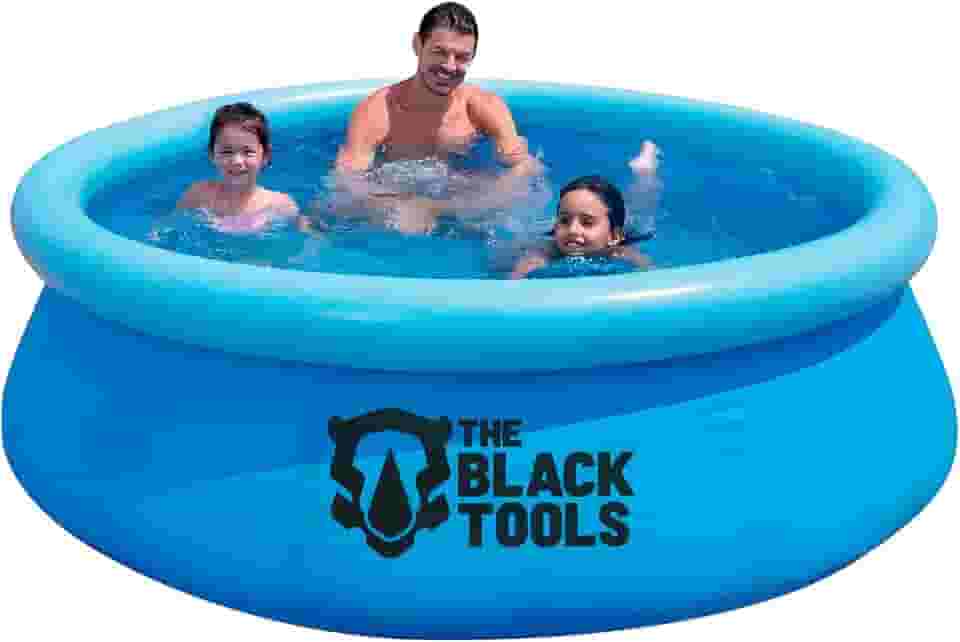 Piscina Inflável Redonda 1400L Resistente Circular Cor Azul 63x183CM TBT-007 The Black Tools