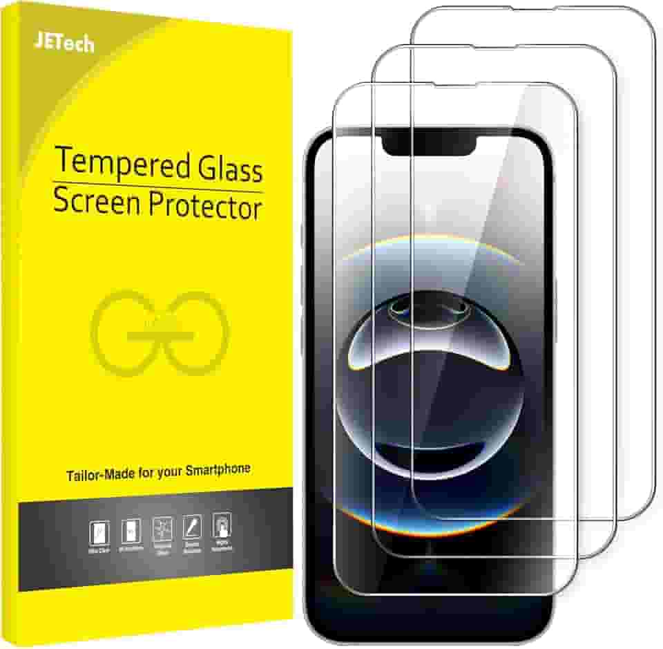JETech Película de Vidro Temperado de Cobertura Total para iPhone 16e 6,1 Polegadas 2025, Protetor de Tela 9H, Compatível com Capas, HD Transparente, Pacote com 3