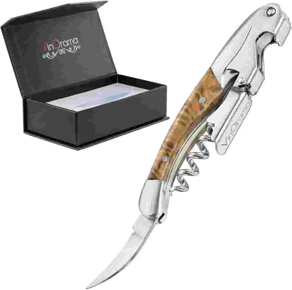 Waiters saca-rolhas abridor de vinho com cabo de jacarandá 3 em 1 abridor de garrafas de cerveja e cortador de alumínio, a melhor escolha de garçons profissionais e bartenders em todo o mundo