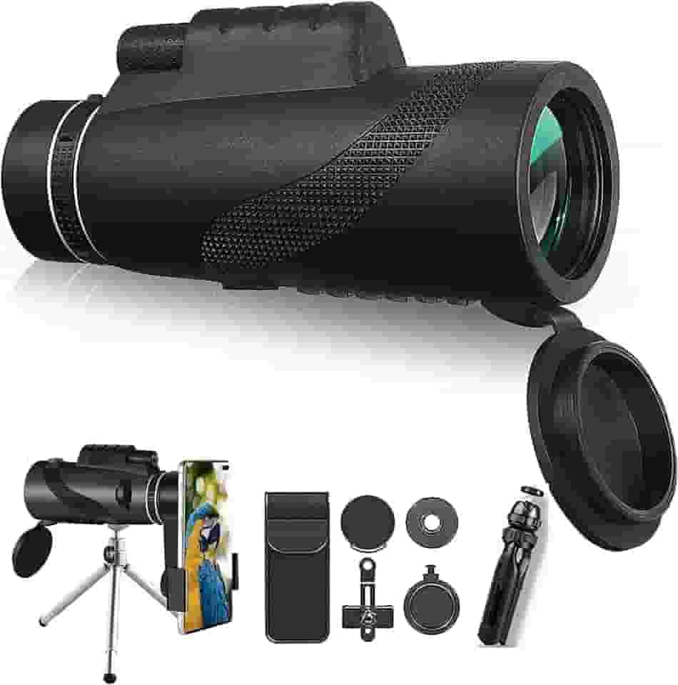 Monóculos 50x60, monóculos de super zoom para celular, com lente FMC BAK4 e telescópio tripé tripé de suporte estrelado, usado para assistir a Olimpíadas/eventos esportivos, etc.
