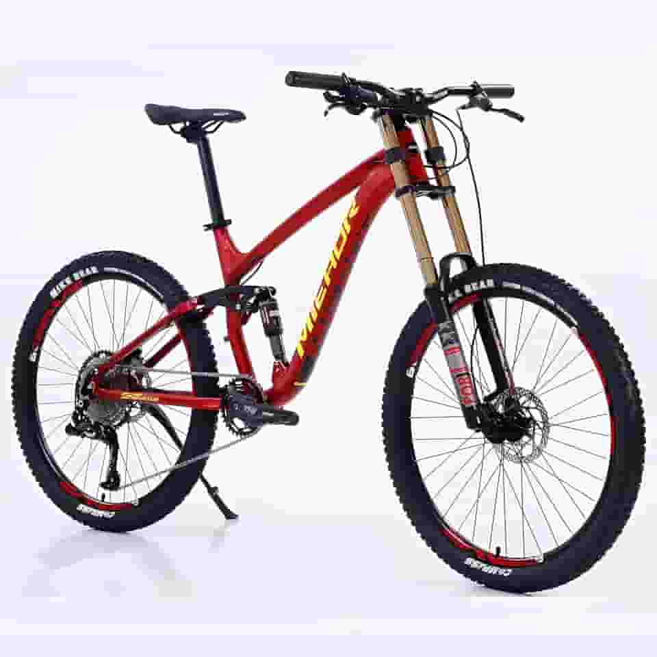 Bicicleta MTB Downhill Alta Performance Freios Disco Suspensão Quadro 17'' Alumínio Aro 27.5 Trilha