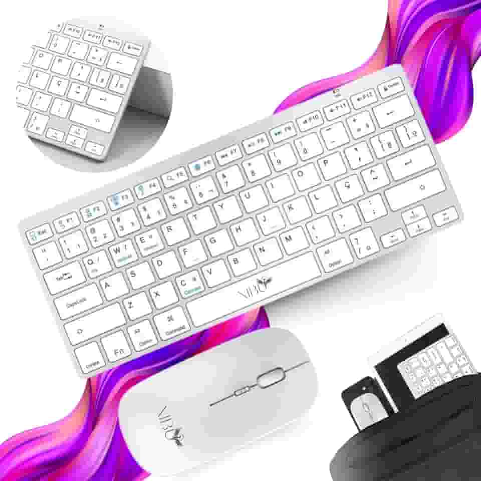 Teclado e Mouse sem Fio Bluetooth, Para Tablet e Celular, Teclado para Notebook e iPad