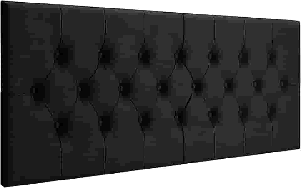 Cabeceira Estofada Captonê Suspensa Para Cama Box Casal 1,40 Suede (Preto)