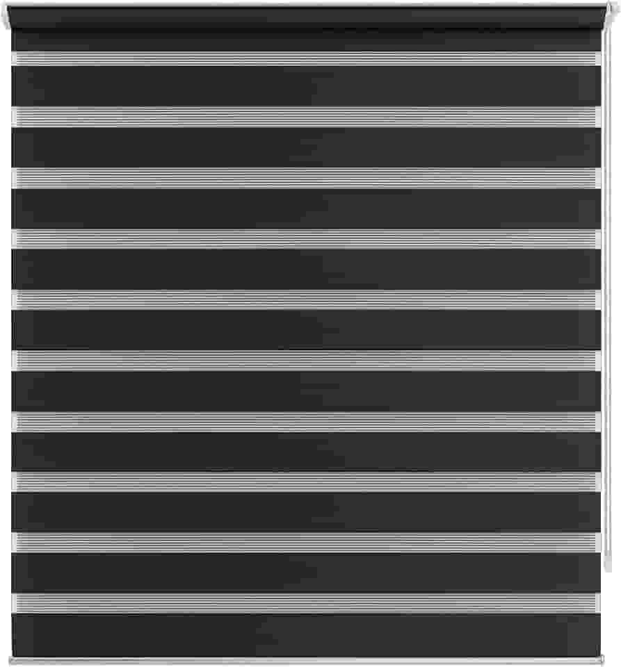 Zebra Persiana Rolo Dupla 140x160cm Preta Evolux
