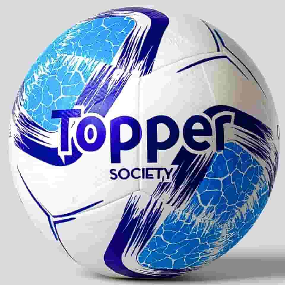 Bola de Society Topper Tamanho Oficial Grama Sintética Profissional Futebol Treino Jogo Masculino Feminino Fut7 Gramado Sintético Adulto Juvenil Original Colada Impermeável Resistente Durável