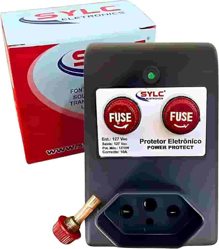 Protetor de Rede Elétrica 127V 10A 1270W – Supressor de Picos e Surtos para Geladeira, Freezer, TV e Roteador – Sylc