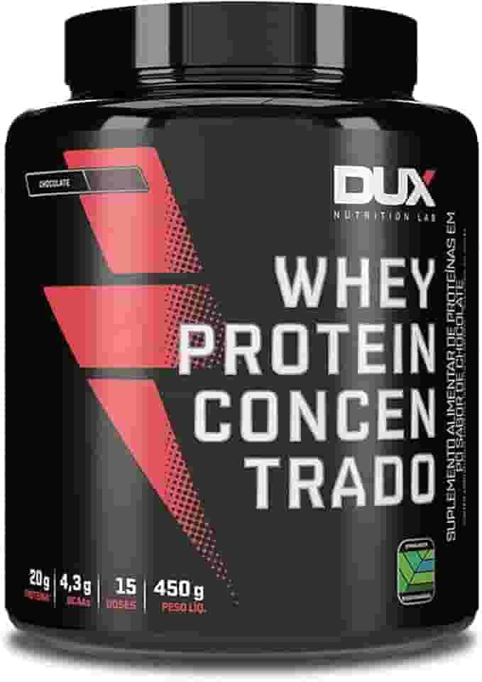 Whey Protein Concentrado Chocolate Pote 450g – Contribui para o Ganho Muscular Hipertrofia – Dux Human Health