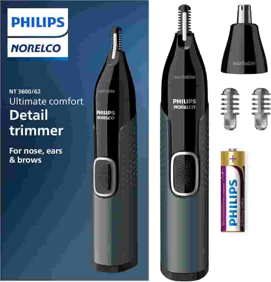 Norelco Philips Aparador de nariz 3000, para nariz, orelhas, sobrancelhas, NT3600/62
