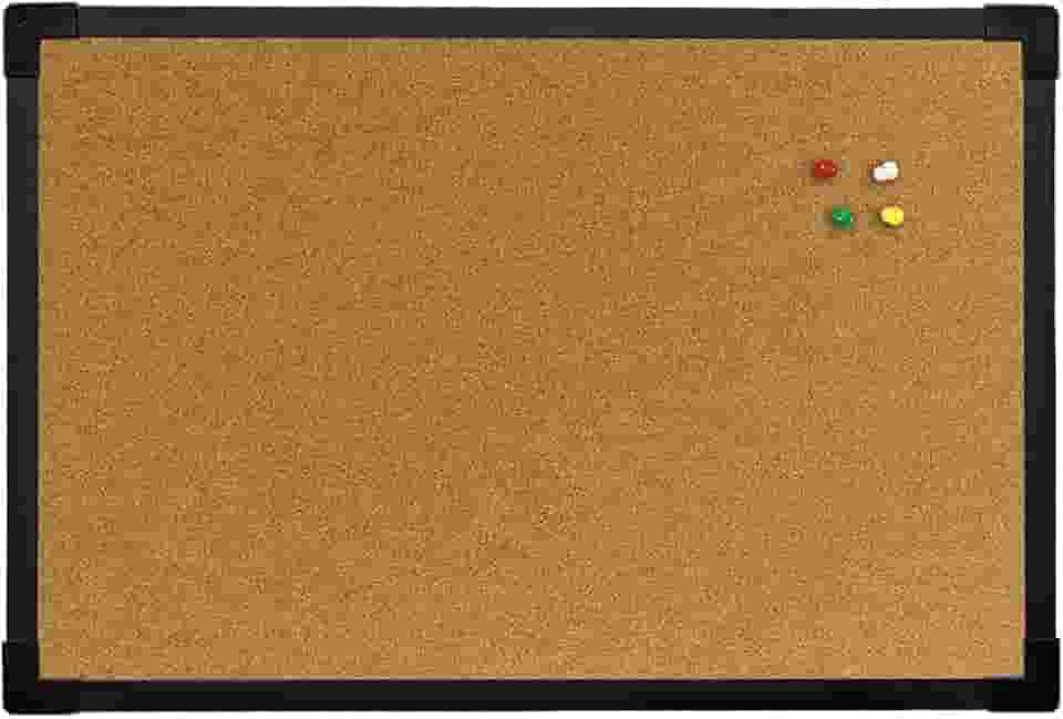 Quadro de Aviso Cortiça Moldura Mdf Soft Colors Preto STALO, 40x30