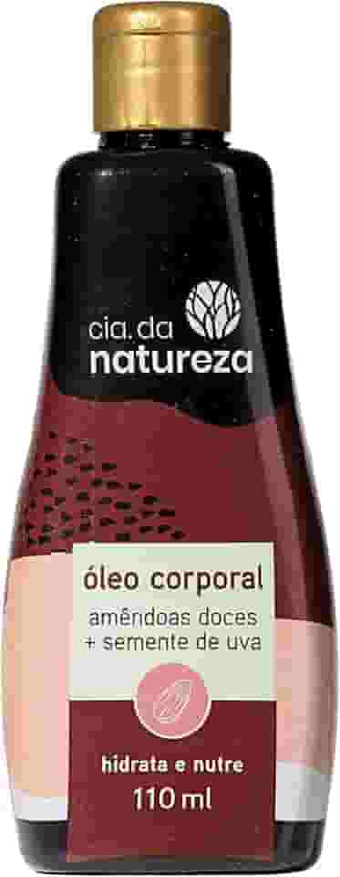 Cia. da natureza, Óleo corporal, Amêndoas Doces + Sementes de Uva, Hidrata e Nutri, 110ml