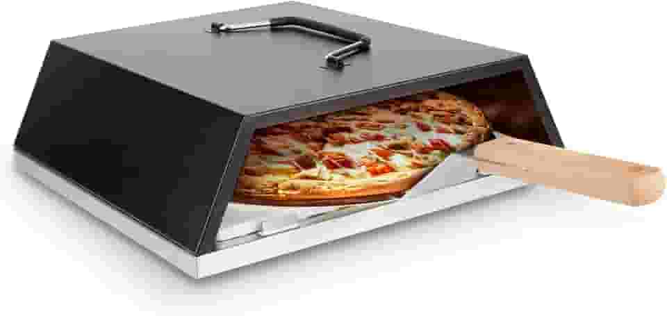 Cartman Forno de pizza de 30,5 cm para churrasqueira, forno de pizza portátil ao ar livre com casca de pizza e pedra, conjunto de 3 peças para iniciantes para churrasqueira a gás ou carvão